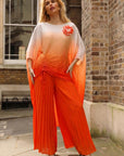 Sunset Ombre Draped Top & Pleated Trouser Co-Ord