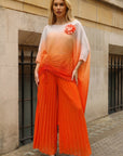 Sunset Ombre Draped Top & Pleated Trouser Co-Ord