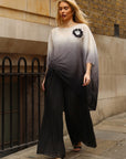 Black Ombre Oversized Top & Pleated Trouser Set