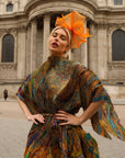 Sculptural Fascinator Headband with Feather Accents