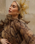 Sculptural Fascinator Headband with Feather Accents