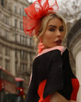 Sculptural Fascinator Headband with Feather Accents
