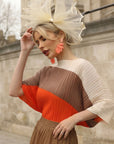 Large Wide Brim Bow Fascinator In Cream