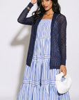 Mesh Lace Cardigan Beach Wear (Navy)