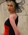 Large Wide Brim Bow Fascinator In Black