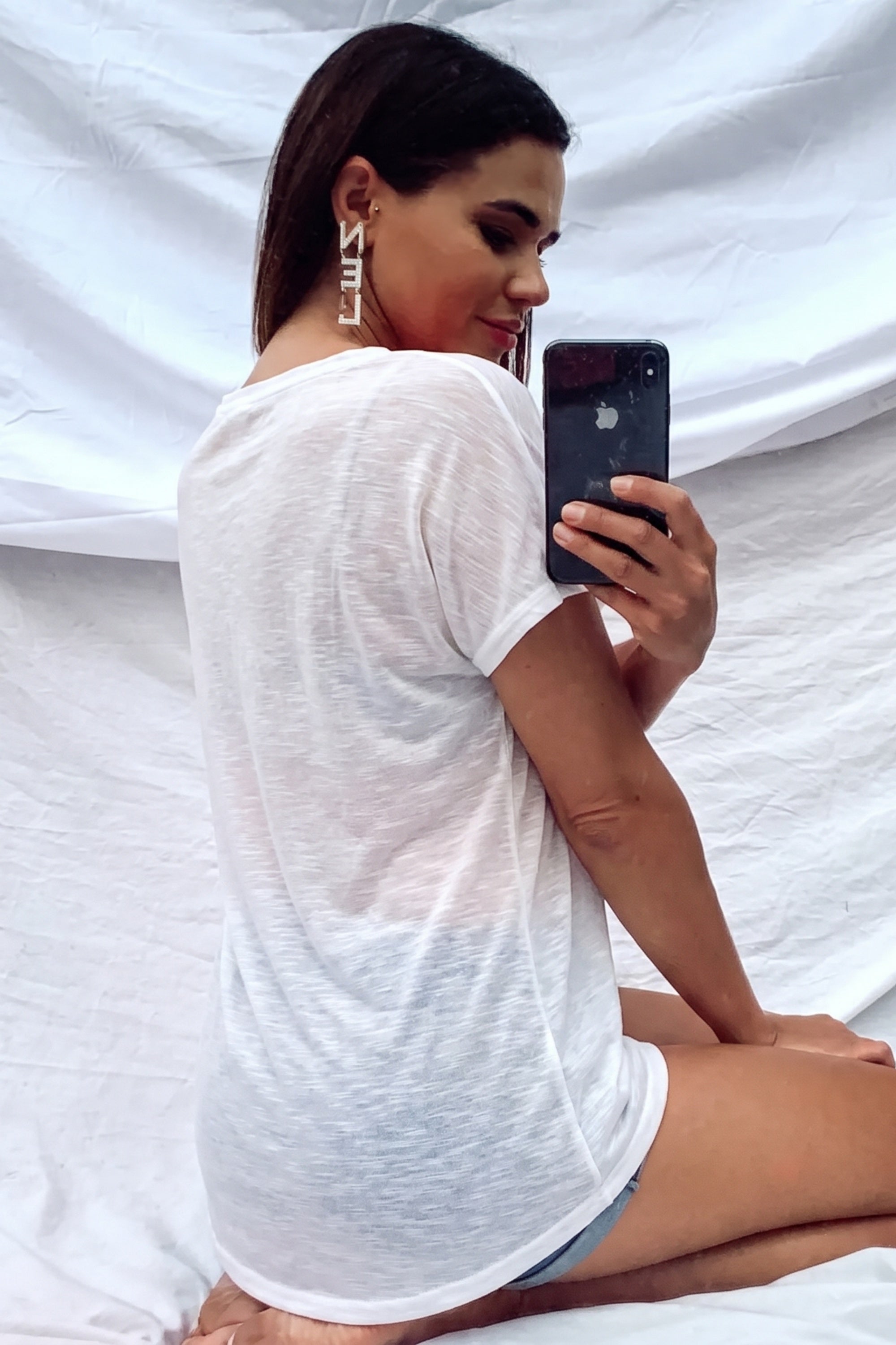 Gold Eagle embellished T-shirt (WHITE)