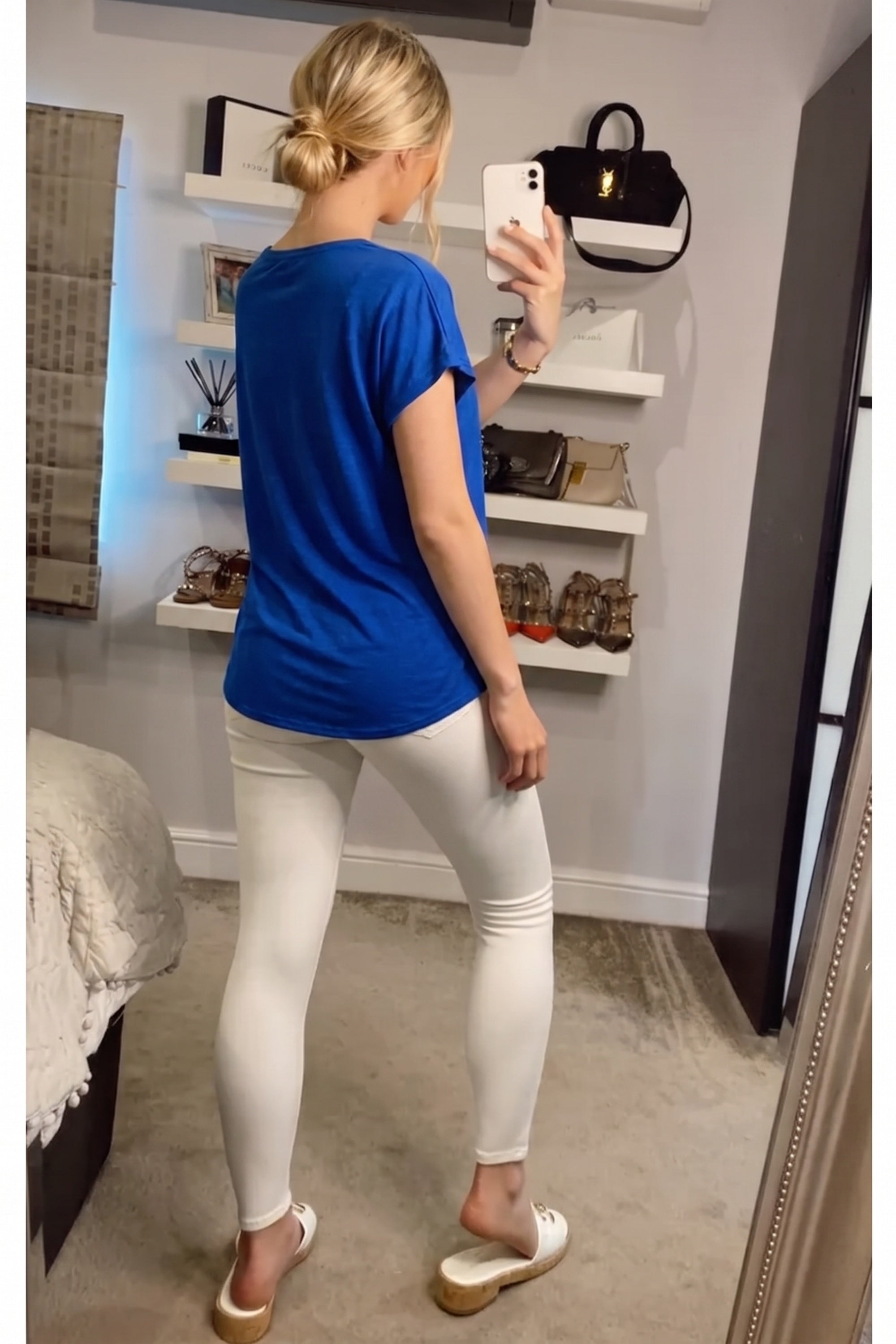 Gold Eagle embellished T-shirt  (ROYAL BLUE)