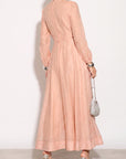 Embellished Button Front Maxi Shirt Dress with Tie Belt