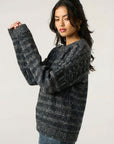 Knitted Classic Grey & Black Striped Jumper