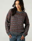 Black grey Stripe knitted Thick Warm Jumper