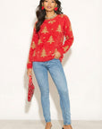 Christmas tree Knitted Jumper（Red)