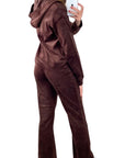 Velour Tracksuits With Hoody (Brown Color)