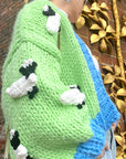 Shaun the Sheep pattern hand knit cardigan