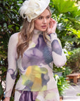 Fascinator With Feather & Sculptural Loop Detail In White