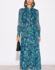 Embellished Button Front Maxi Shirt Dress with Tie Belt