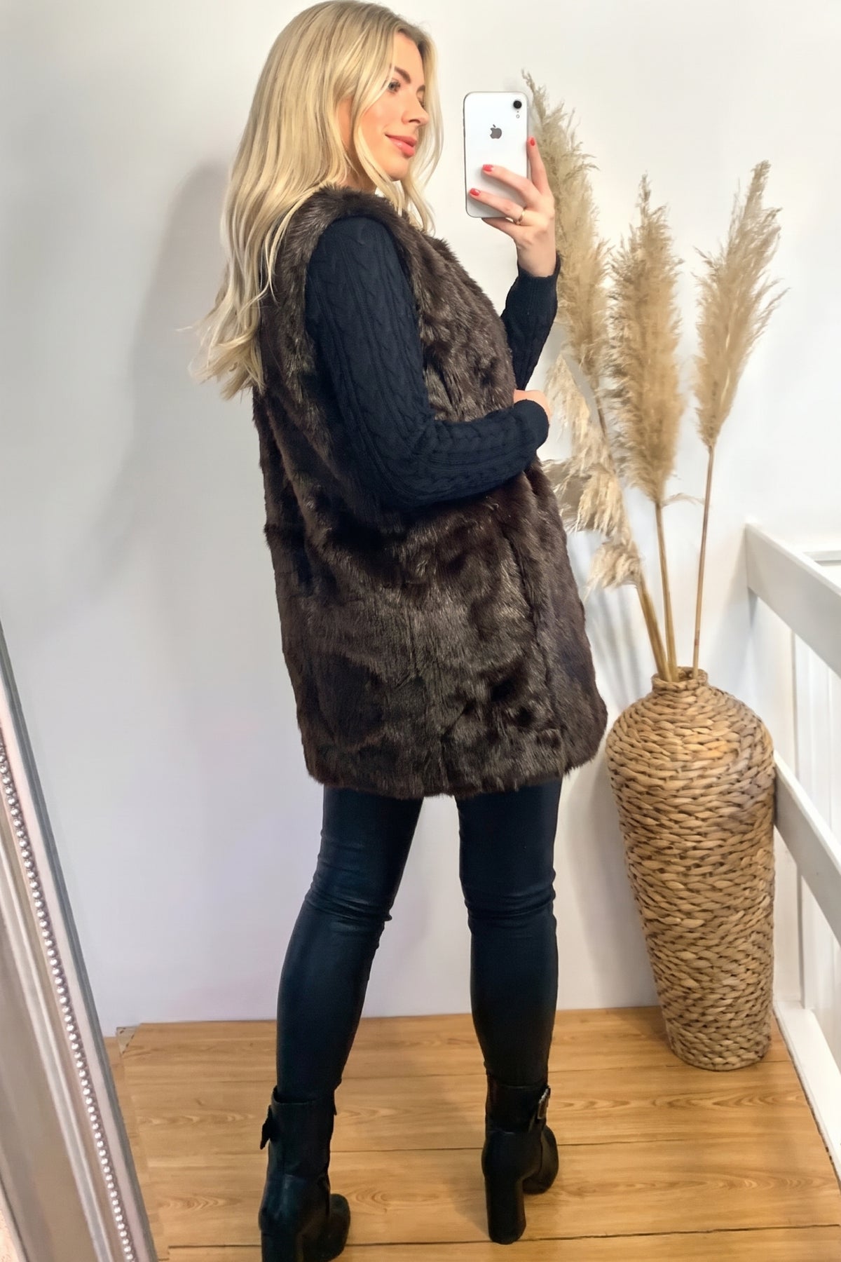 Faux Fur Longline Gilet