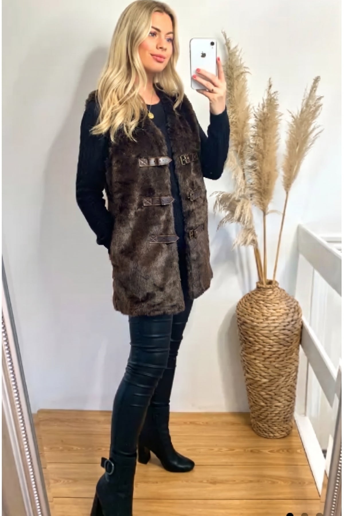 Faux Fur Longline Gilet