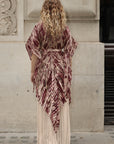 Pattern Print Pleated Blouse & Trousers Set