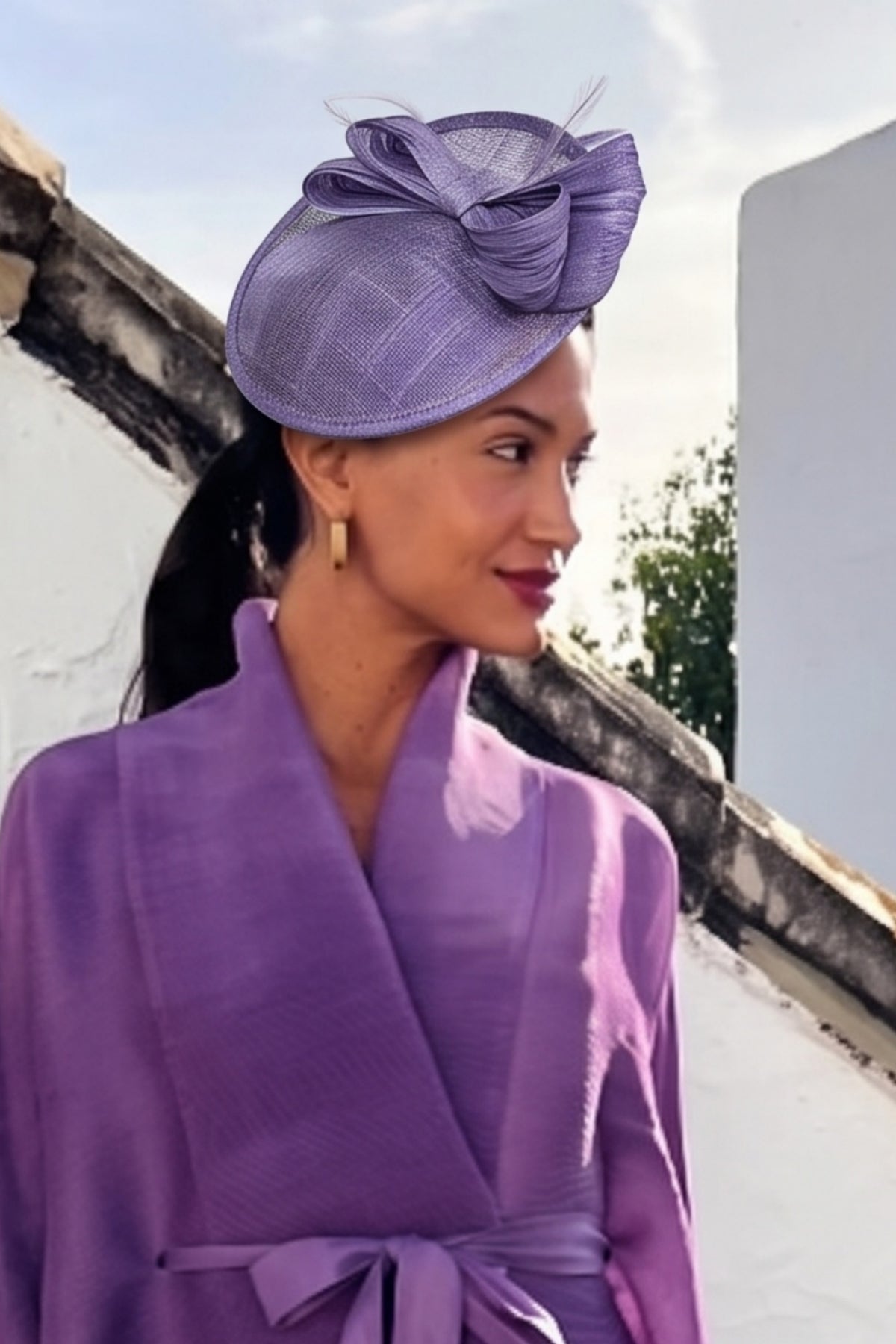 Statement Bow &amp; Feather Disc Fascinator