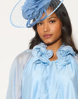 Statement Floral Feather & Loop Mesh Fascinator
