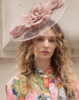 Statement Floral Feather & Loop Mesh Fascinator