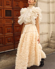 Statement Layered Ruffle Tulle Maxi Skirt