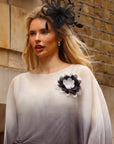 Feather Flower Fascinator with Netted Veil