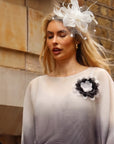 Feather Flower Fascinator with Netted Veil