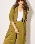 Textured Woven Jacket & Pleated Wide-Leg Trousers Co-Ord Set