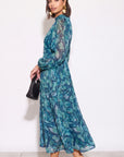 Embellished Button Front Maxi Shirt Dress with Tie Belt