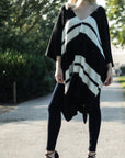 Black & White Stripe Knitted Phocho