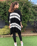 Black & White Stripe Knitted Phocho