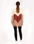 Oversized super soft colour block jumper in beige