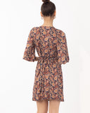 Kimono sleeves wrap dress (Paisley Print)