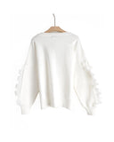 Chiffon frilled with crystal stone embellished jumper
