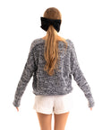 Plain color fine knit cardigan