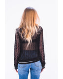 Rose Patch lace Sweatshirt (Black)