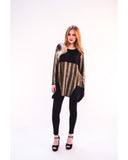 Gold color print oversize top