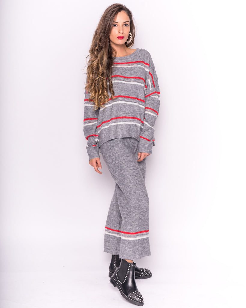 Knit Jumper & Trousers Co-ord with Stripes