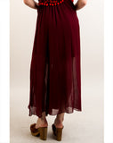 Chiffon Maxi Skirt (Burgundy)