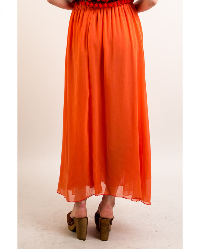 Chiffon Maxi Skirt (Orange)