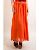 Chiffon Maxi Skirt (Orange)