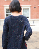 Navy Multi Color Mix Yarn Knitted Jumper