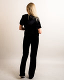 Velour Tracksuits with short sleeves (BLACK)