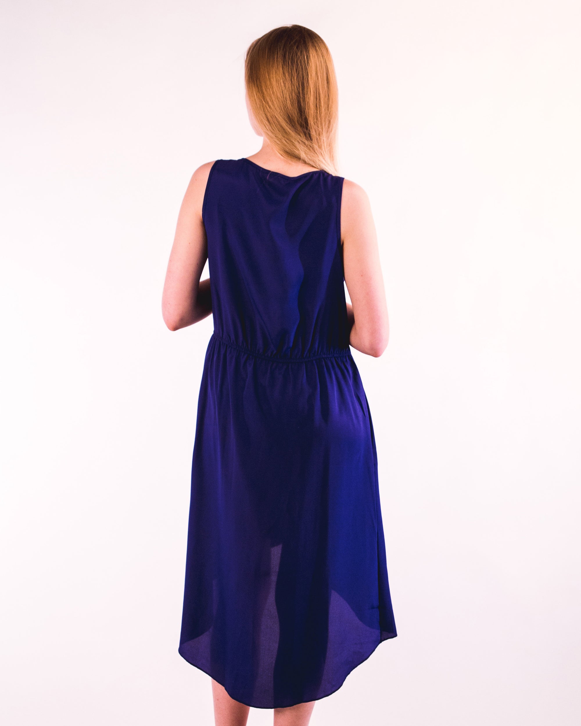 Dip Hem Dress (Blue)