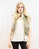 Fuax Fur Short Gilet with removeable hoody (Green)