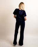 Velour Tracksuits with short sleeves (NAVY)