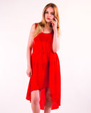 Dip Hem Dress (Red)