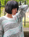 Stripe Mix yard oversize Jumper (White)