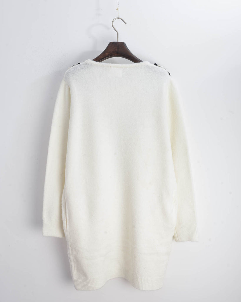 Oversize jumper with scarf embellished